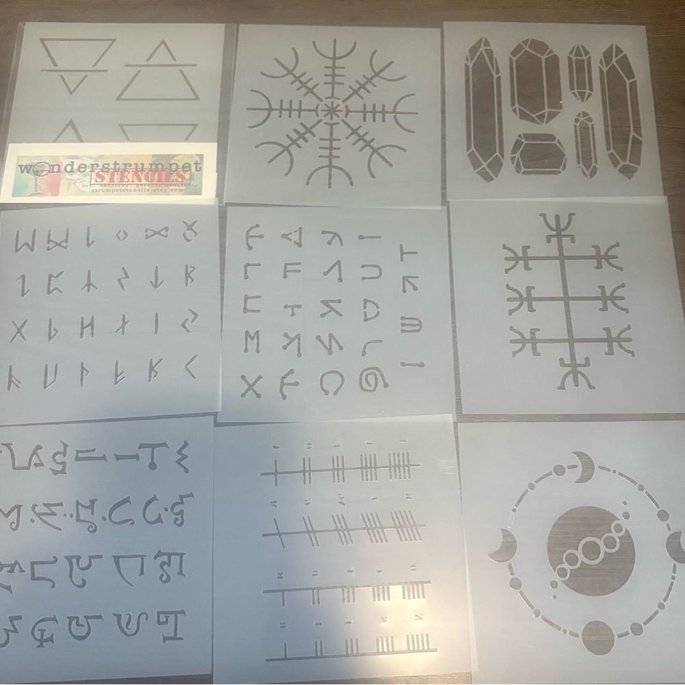 ✨ Wiccan / Pagan / Witchy Stencil Set – 9 Total ✨